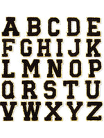 Adhesive Chenille Letter Patch- Black/Gold