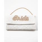 Beaded Bride Clutch Purse- White/Gold
