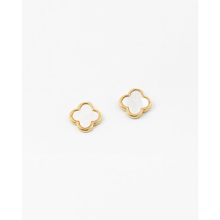Clover Stud Earrings- Gold/Mother of Pearl