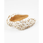 Jeweled Statement Headband- Ivory/Gold