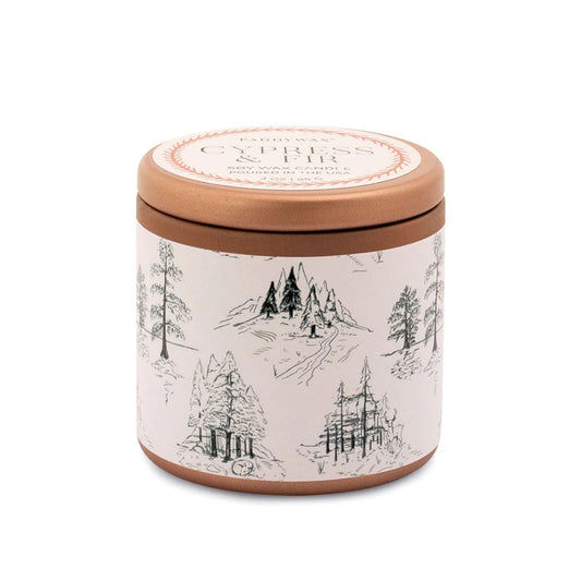 White and Copper 3oz Candle - Cypress & Fir