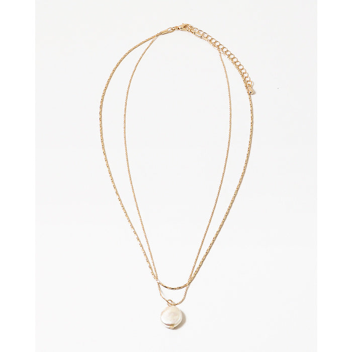 Double Layer Pearl Necklace- Gold