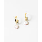 Hoop + Pearl Earrings- Gold