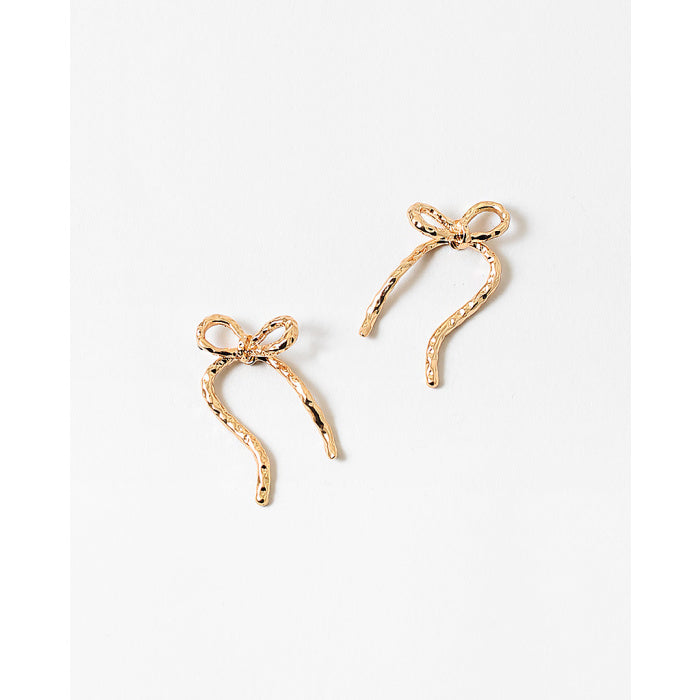 Bow Tie Earrings- Gold