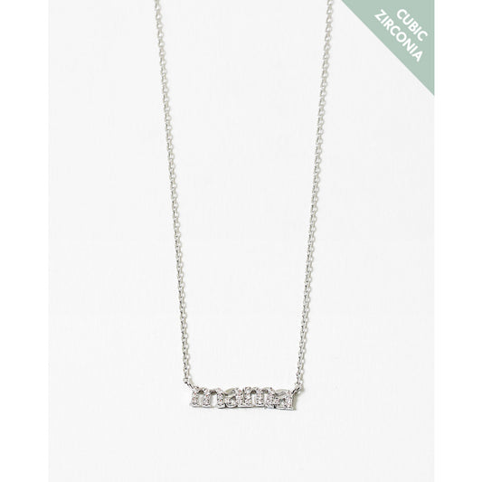 Mama CZ Necklace- Silver