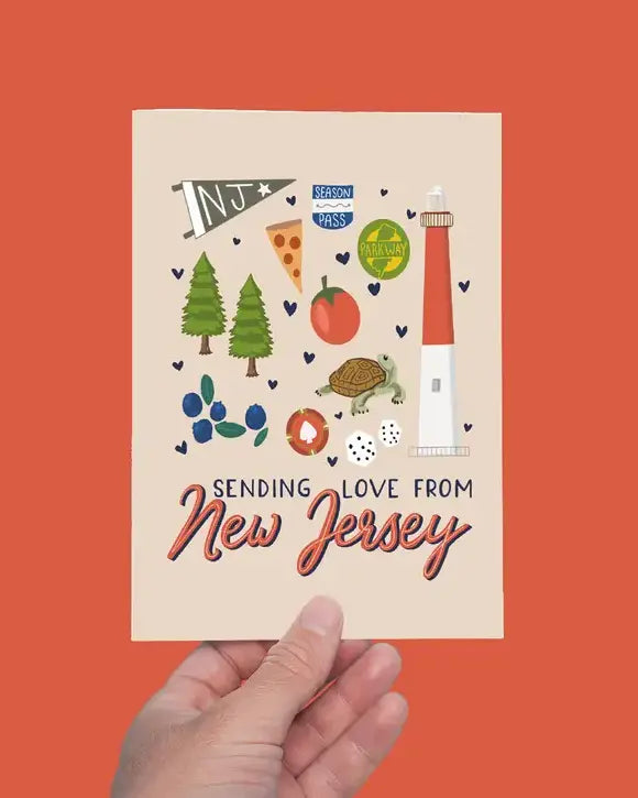 Sending Love From New Jersey, Greeting Card