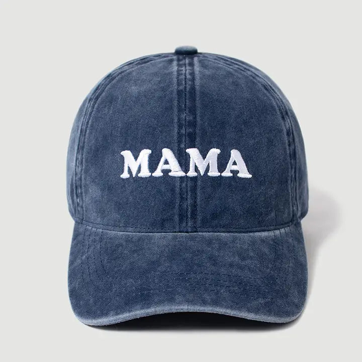 Mama Print Baseball Hat- Navy