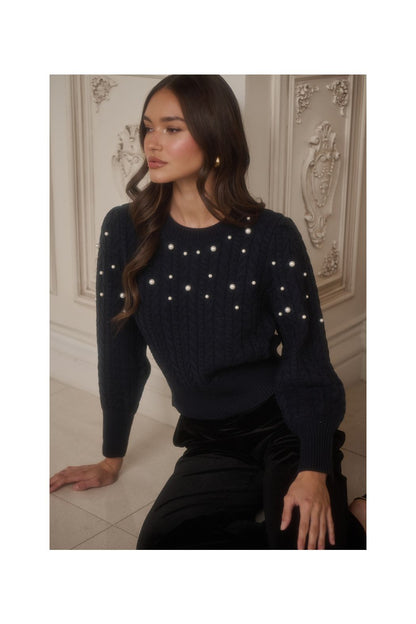 Toxey Pearl Sweater in Navy