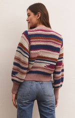 Asheville Stripe Sweater- Magenta Punch