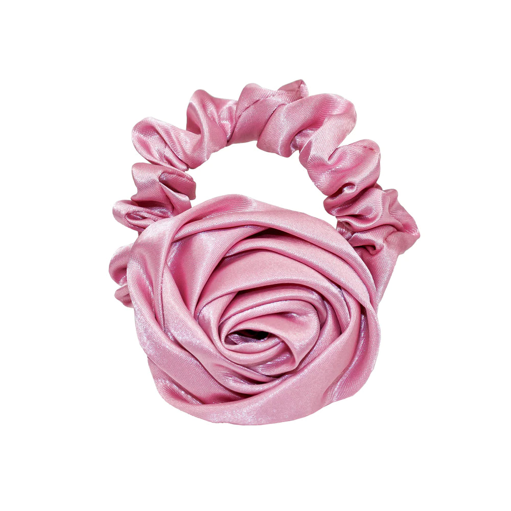 Rosette Scrunchie- Candy Pink