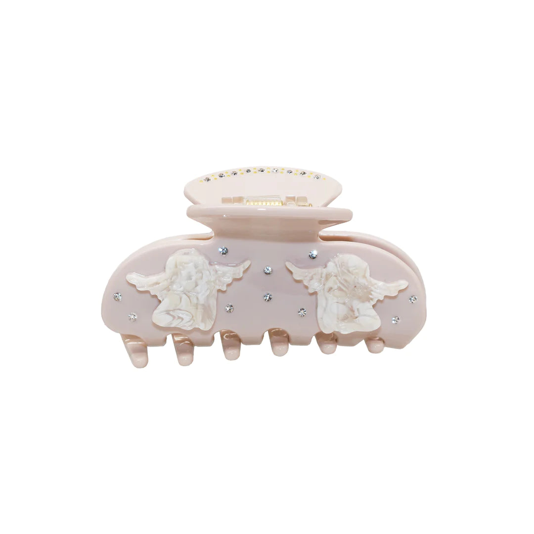 Sweetheart Clip- Cream Angel Wings