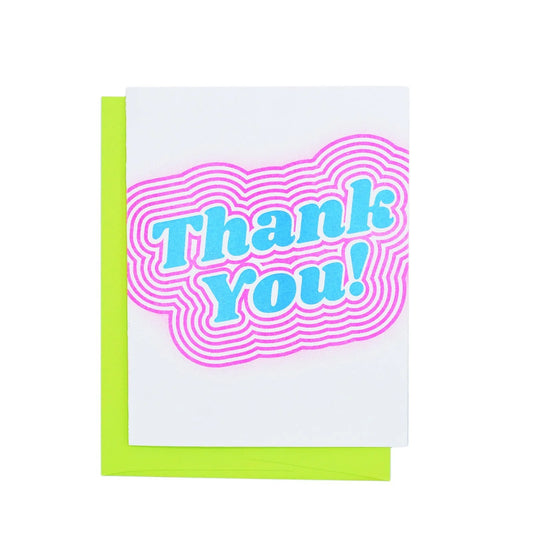 Thank You Bubble Letters- Greeting Card