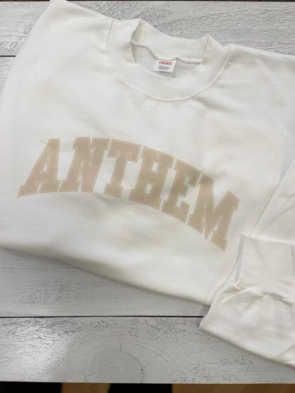 Anthem Collegiate Crewneck in White