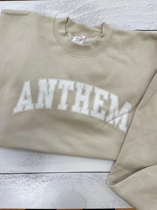 Anthem Collegiate Crewneck in Sand