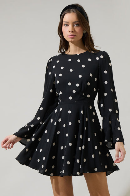 Kaline Polka-Dot Mini Dress