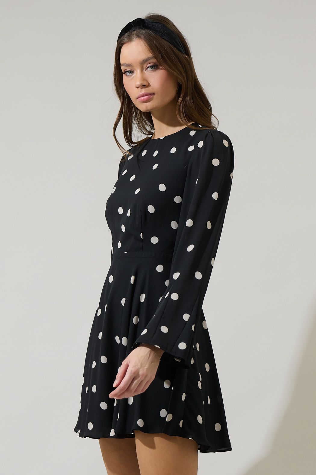 Kaline Polka-Dot Mini Dress