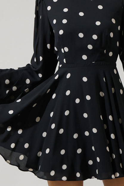 Kaline Polka-Dot Mini Dress