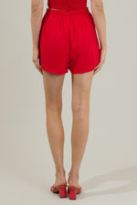 Sandy Shore Taliya Drawstring Shorts- Red