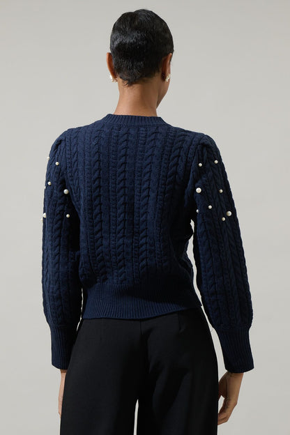 Toxey Pearl Sweater in Navy