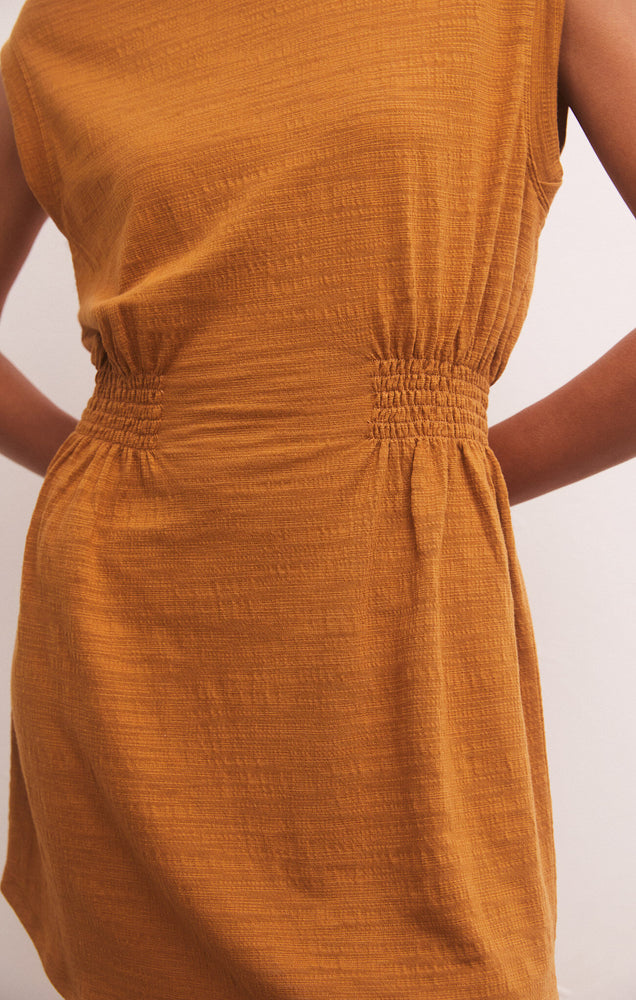 Rowan Textured Knit Dress- Caramel