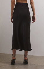 Europa Poly Sheen Skirt- Black