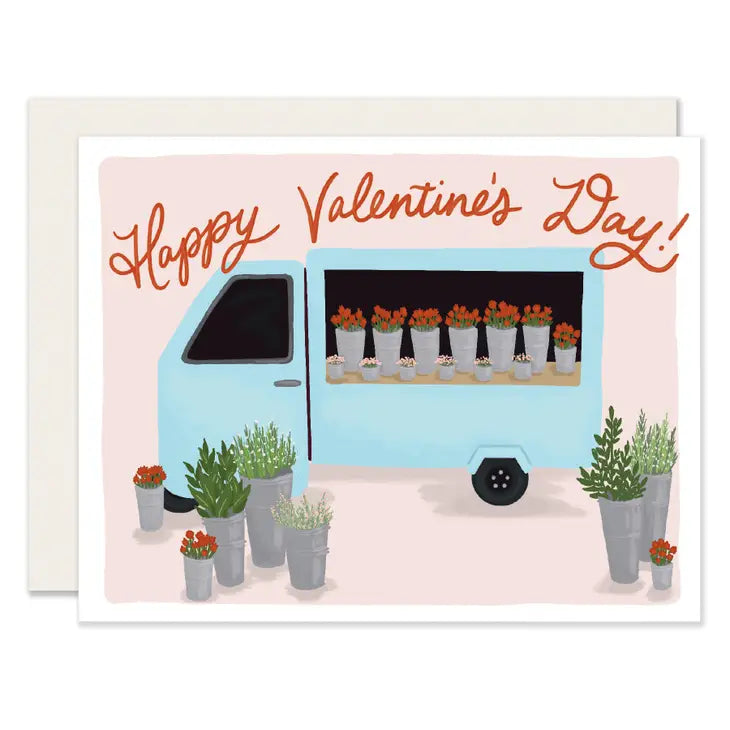 Valentine Flower Truck Card