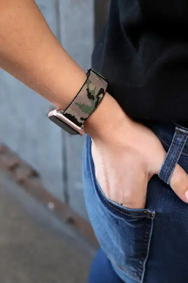 Green Camouflage Nylon Apple Watch