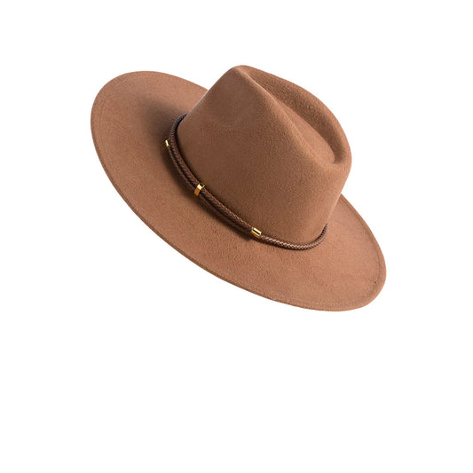 Clyde Felt Brim Hat w/ Changeable Trim in Mocha