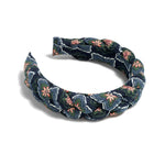 Braided Print Headband- Blue