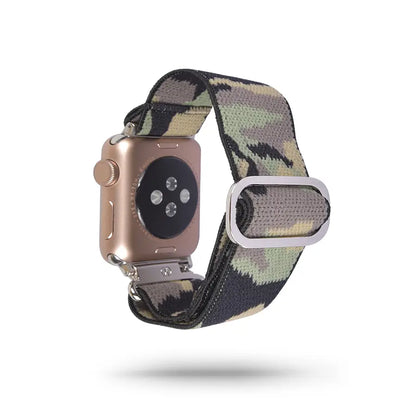 Green Camouflage Nylon Apple Watch