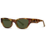 Clara Retro Cat Eye Sunglasses- Red Tortoise/ Smoke green Lens