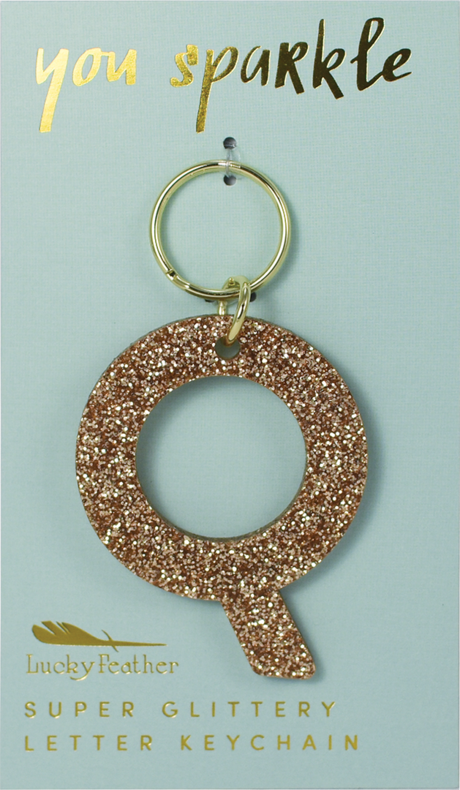 Glitter Letter Keychain - Q