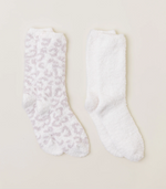 CozyChic Women's Barefoot in the Wild 2 Pair Sock Set - Cream