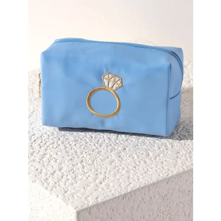 Bling Zip Pouch- Sky